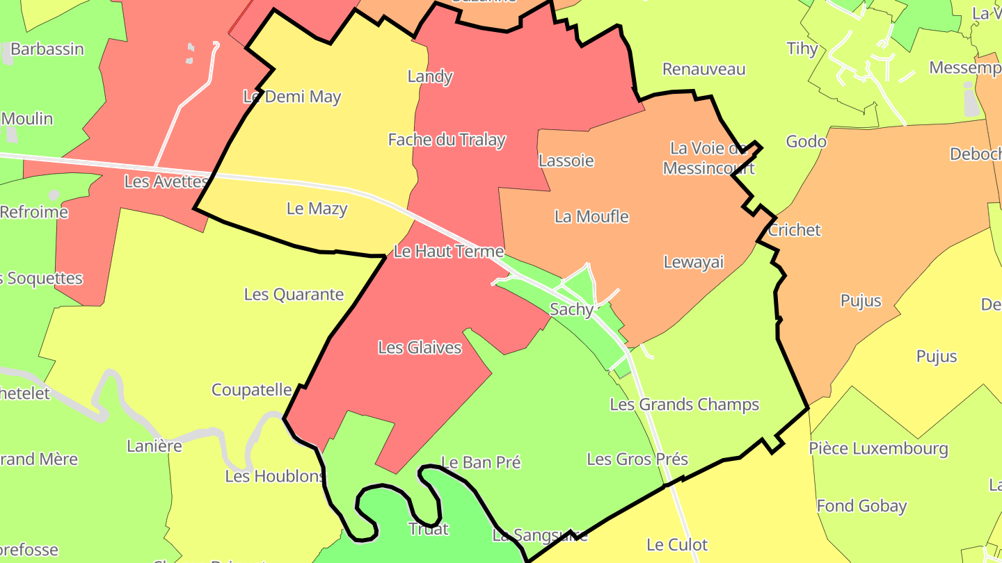 Carte des prix de l'immobilier Sachy