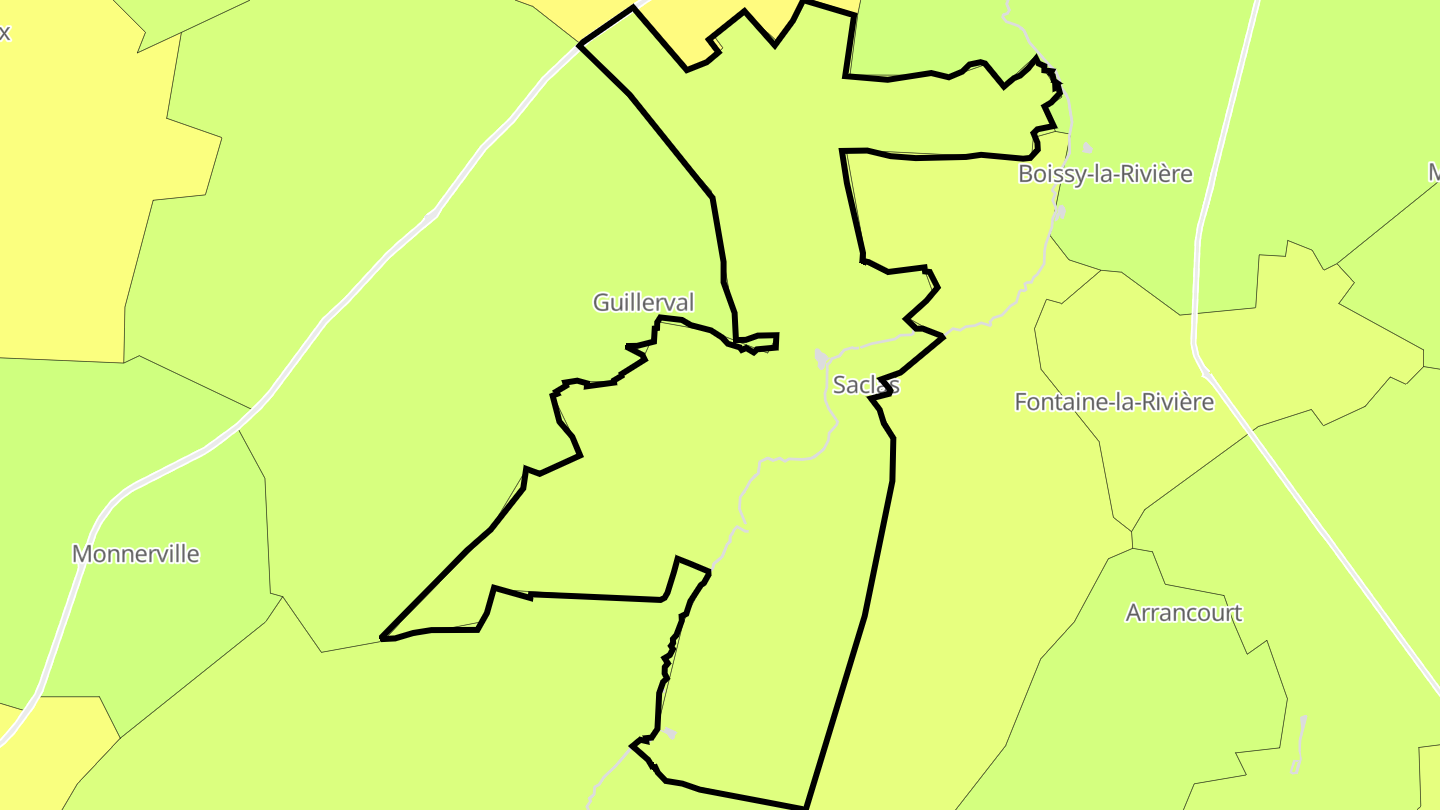 Carte des prix de l'immobilier Saclas