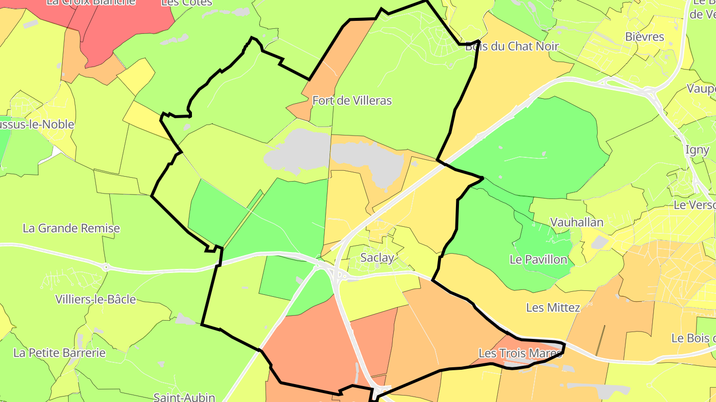 Carte des prix de l'immobilier Saclay