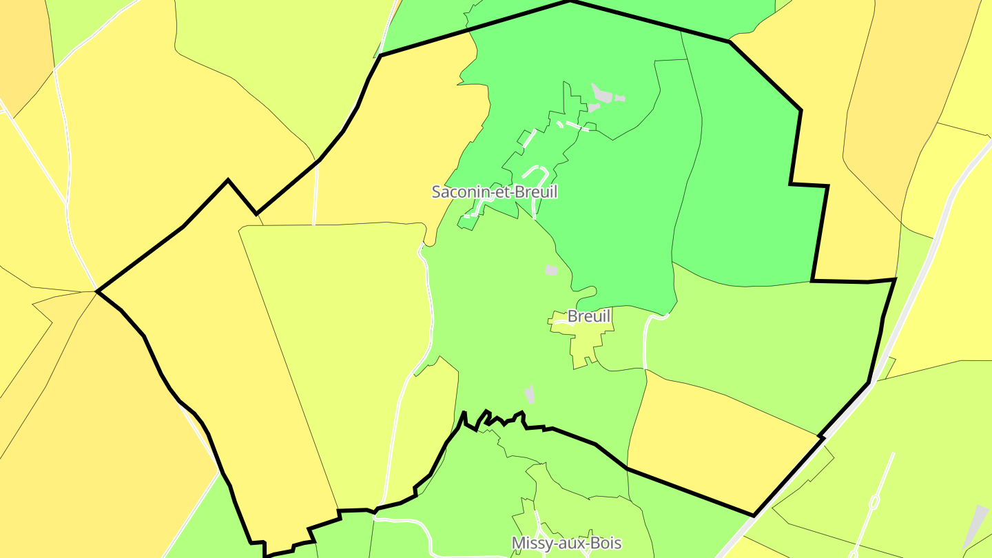 Carte des prix de l'immobilier Saconin-et-Breuil
