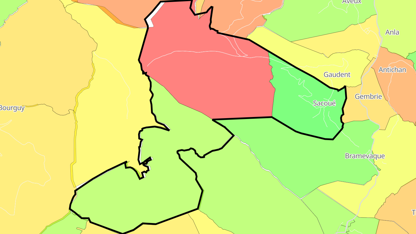 Carte des prix de l'immobilier Sacoué