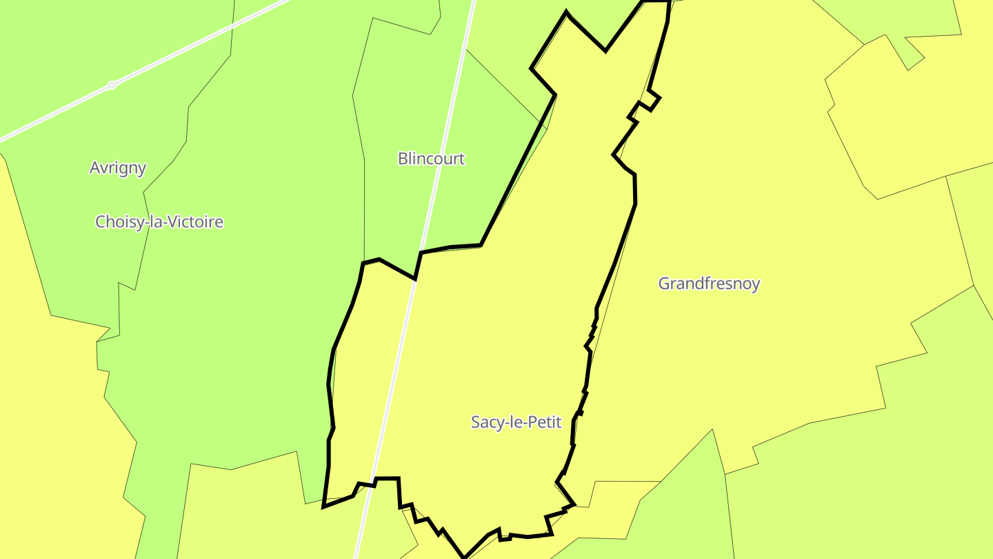 Carte des prix de l'immobilier Sacy-le-Petit