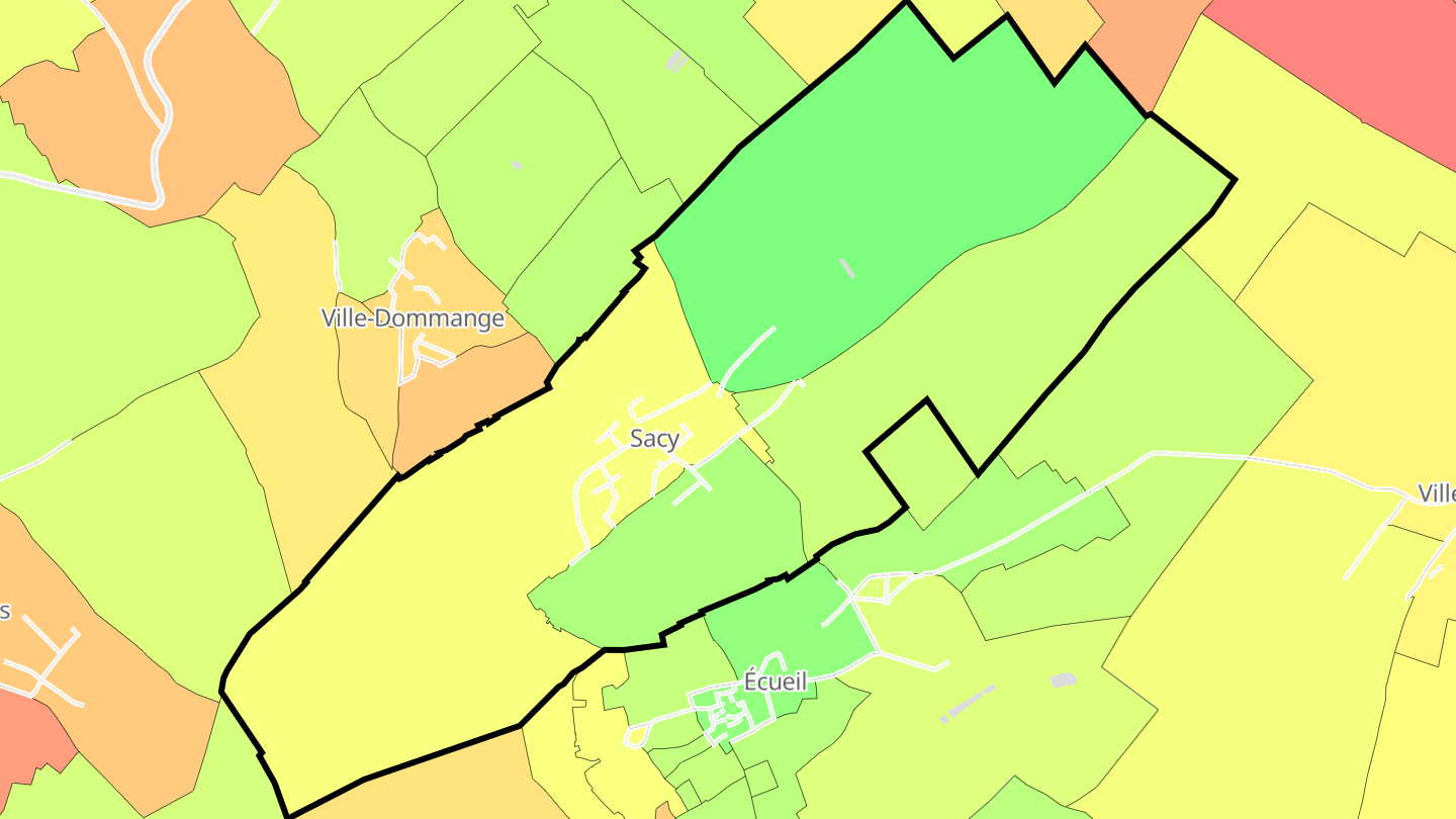 Carte des prix de l'immobilier Sacy