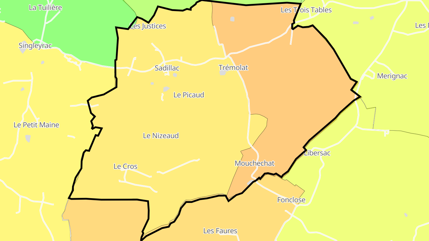 Carte des prix de l'immobilier Sadillac