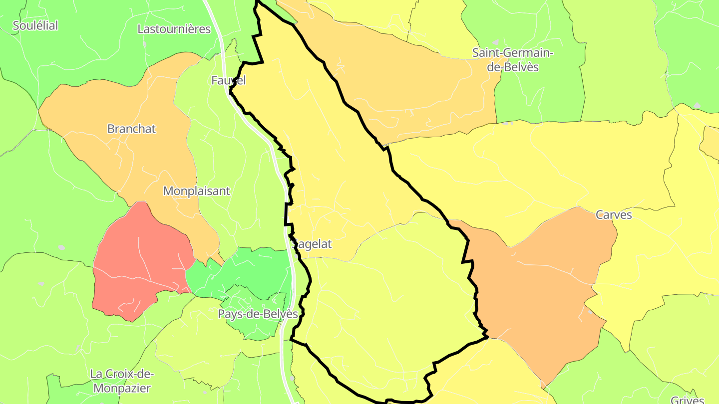 Carte des prix de l'immobilier Sagelat