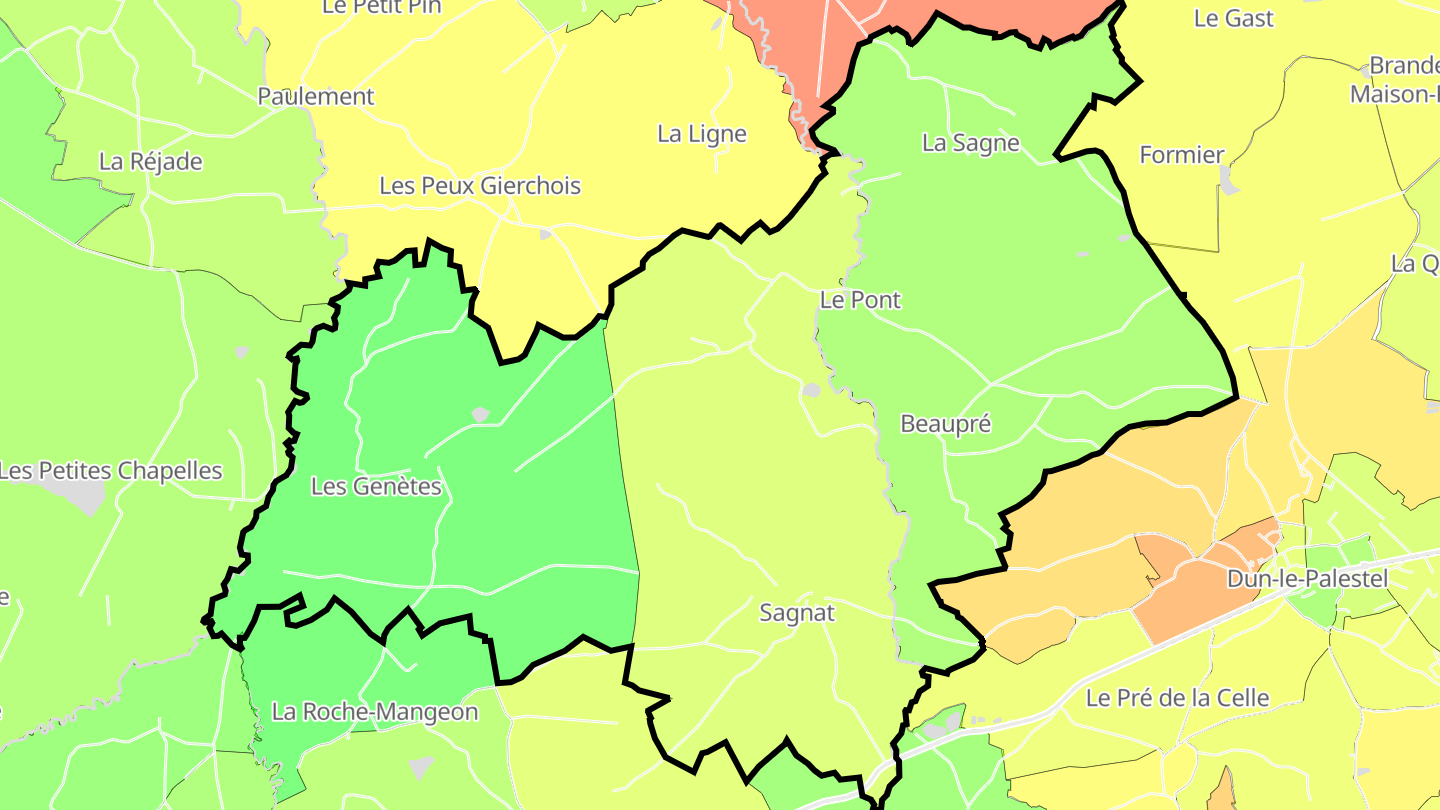 Carte des prix de l'immobilier Sagnat