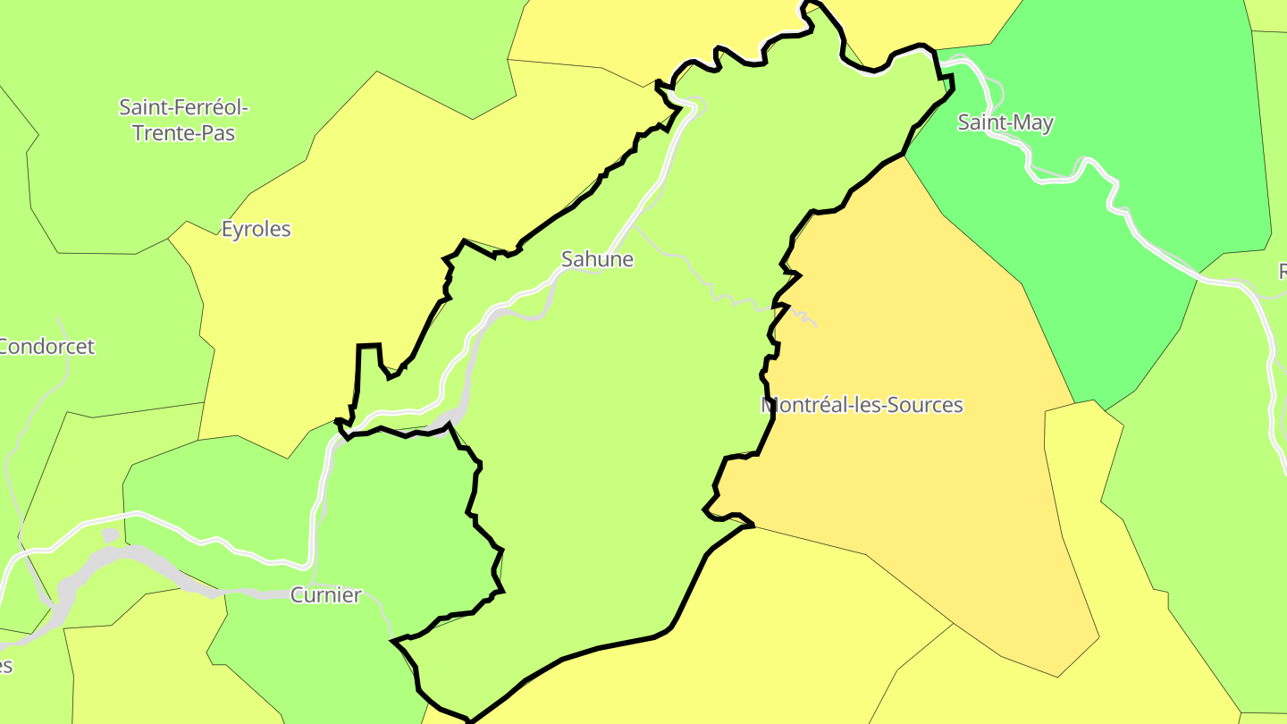 Carte des prix de l'immobilier Sahune