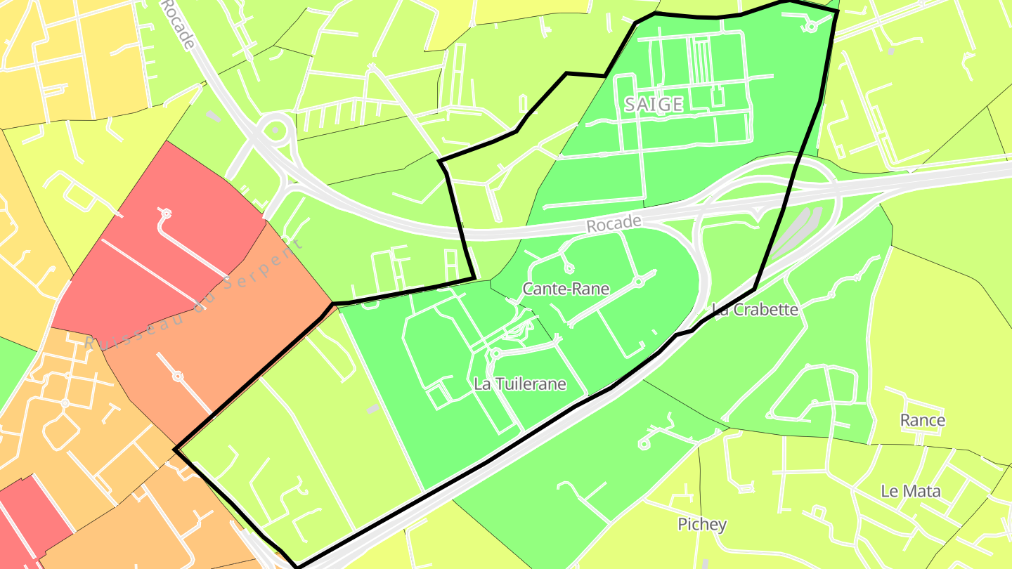 Carte des prix de l'immobilier Saige