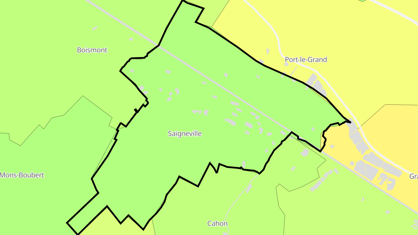 Carte des prix de l'immobilier Saigneville