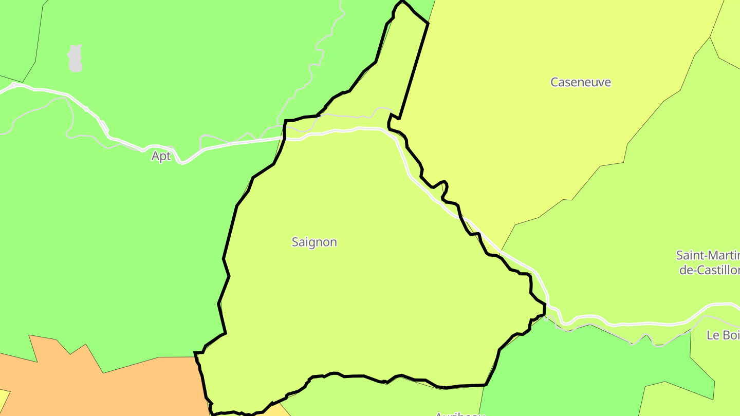 Carte des prix de l'immobilier Saignon