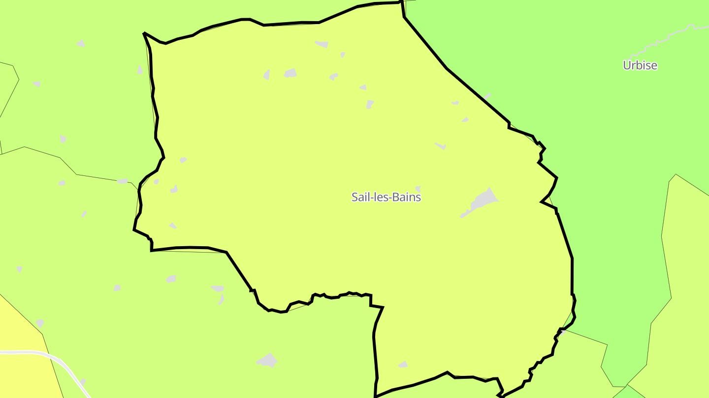Carte des prix de l'immobilier Sail-les-Bains