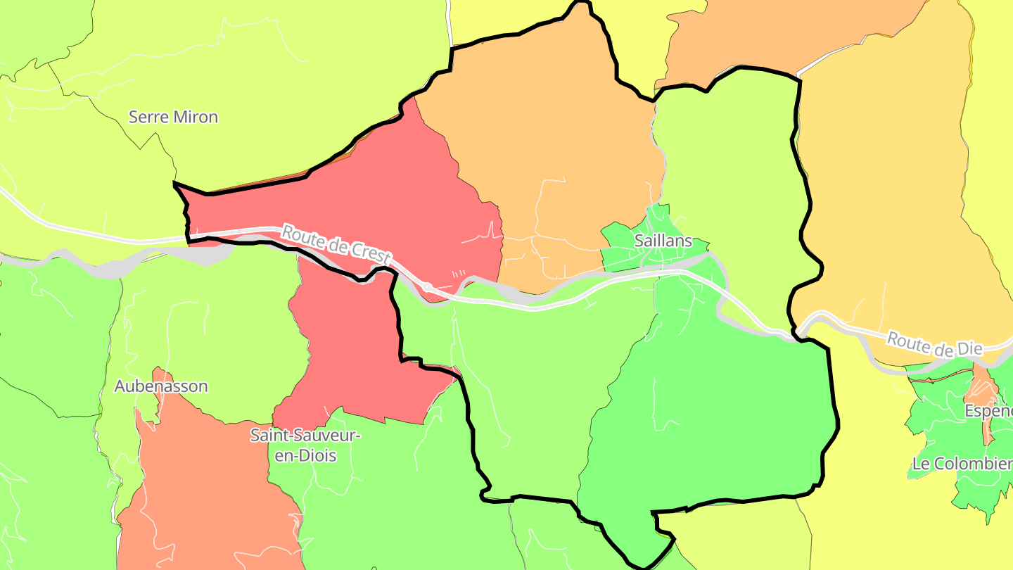 Carte des prix de l'immobilier Saillans