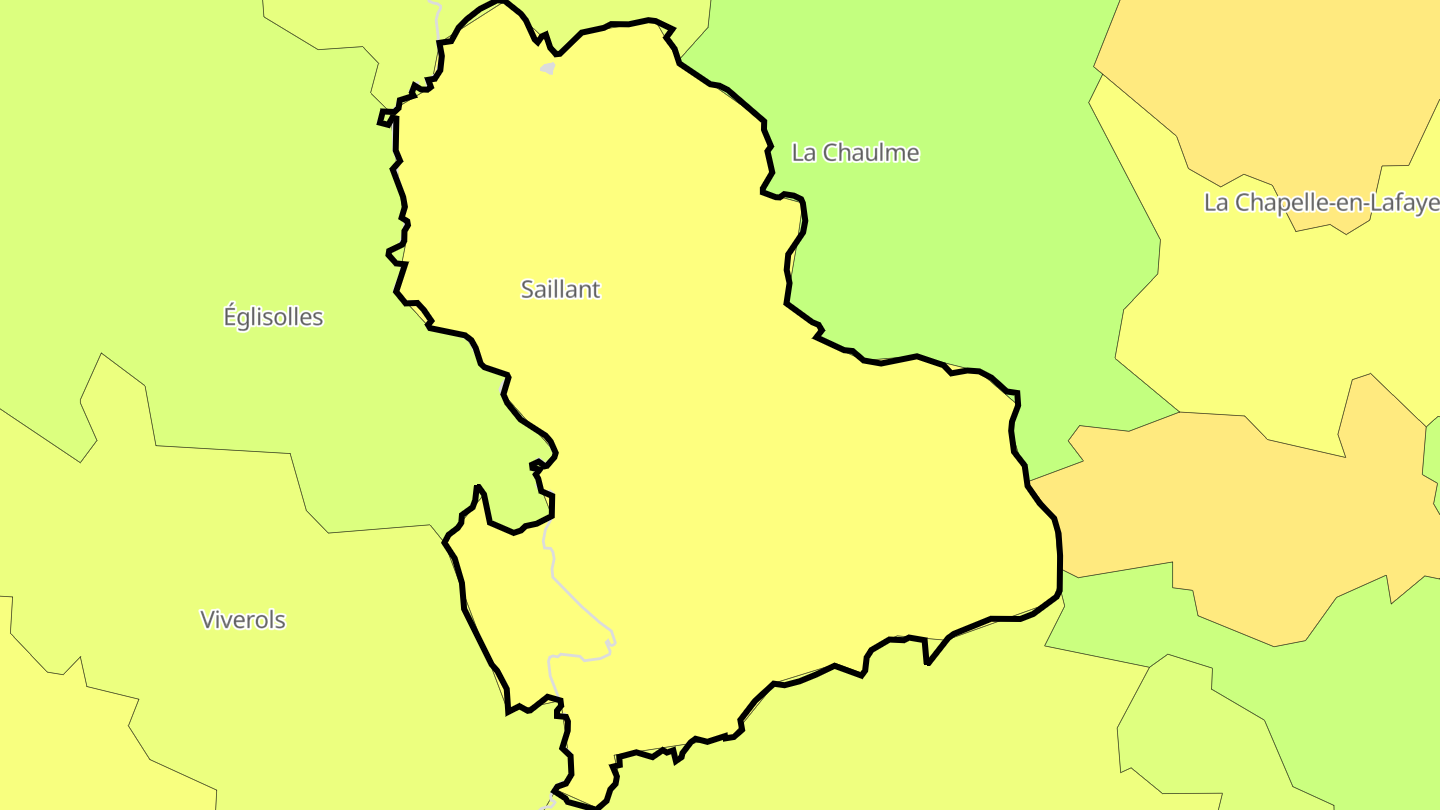 Carte des prix de l'immobilier Saillant