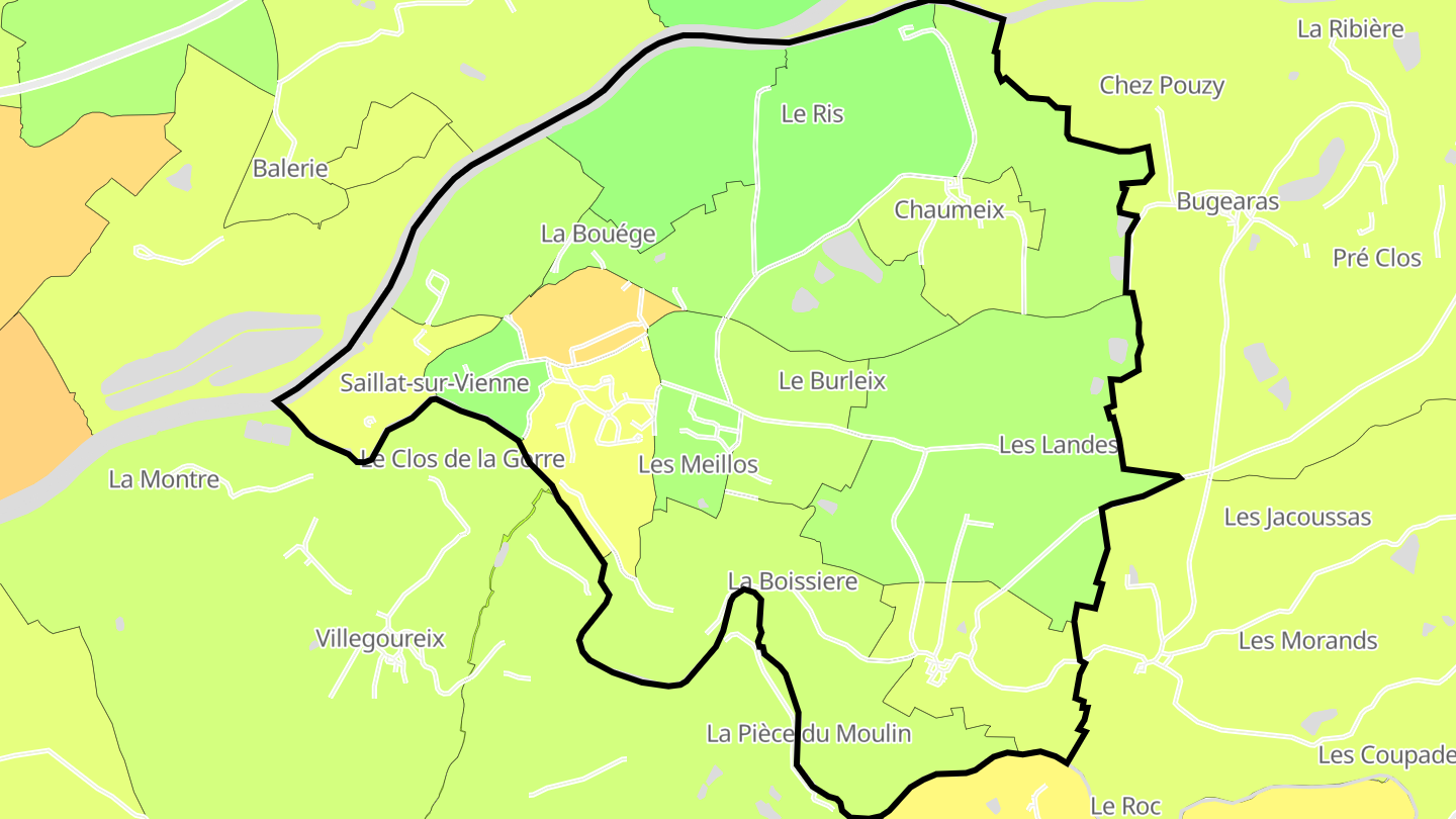 Carte des prix de l'immobilier Saillat-sur-Vienne