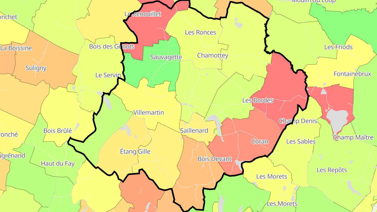 Carte des prix de l'immobilier Saillenard
