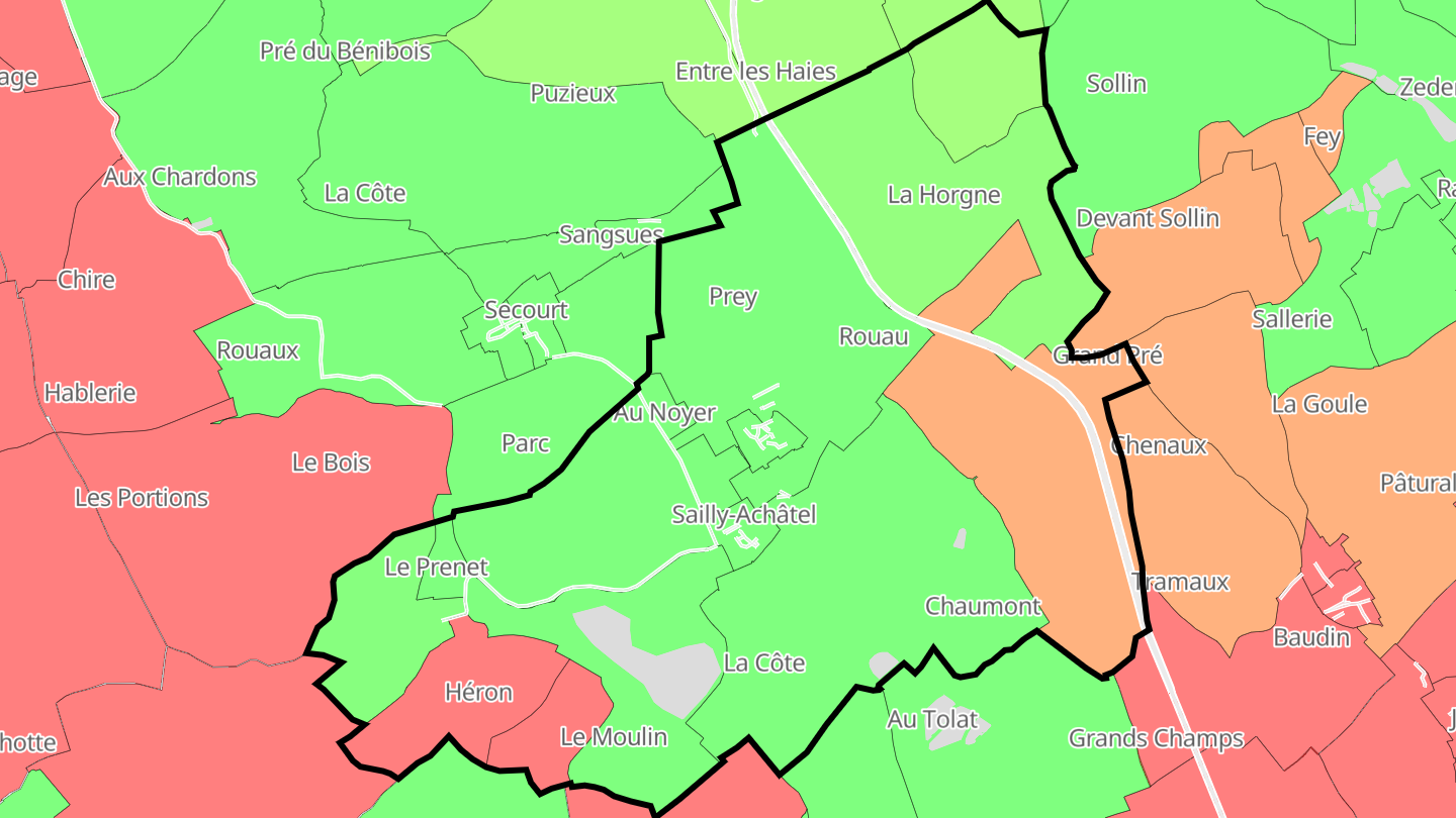 Carte des prix de l'immobilier Sailly-Achâtel