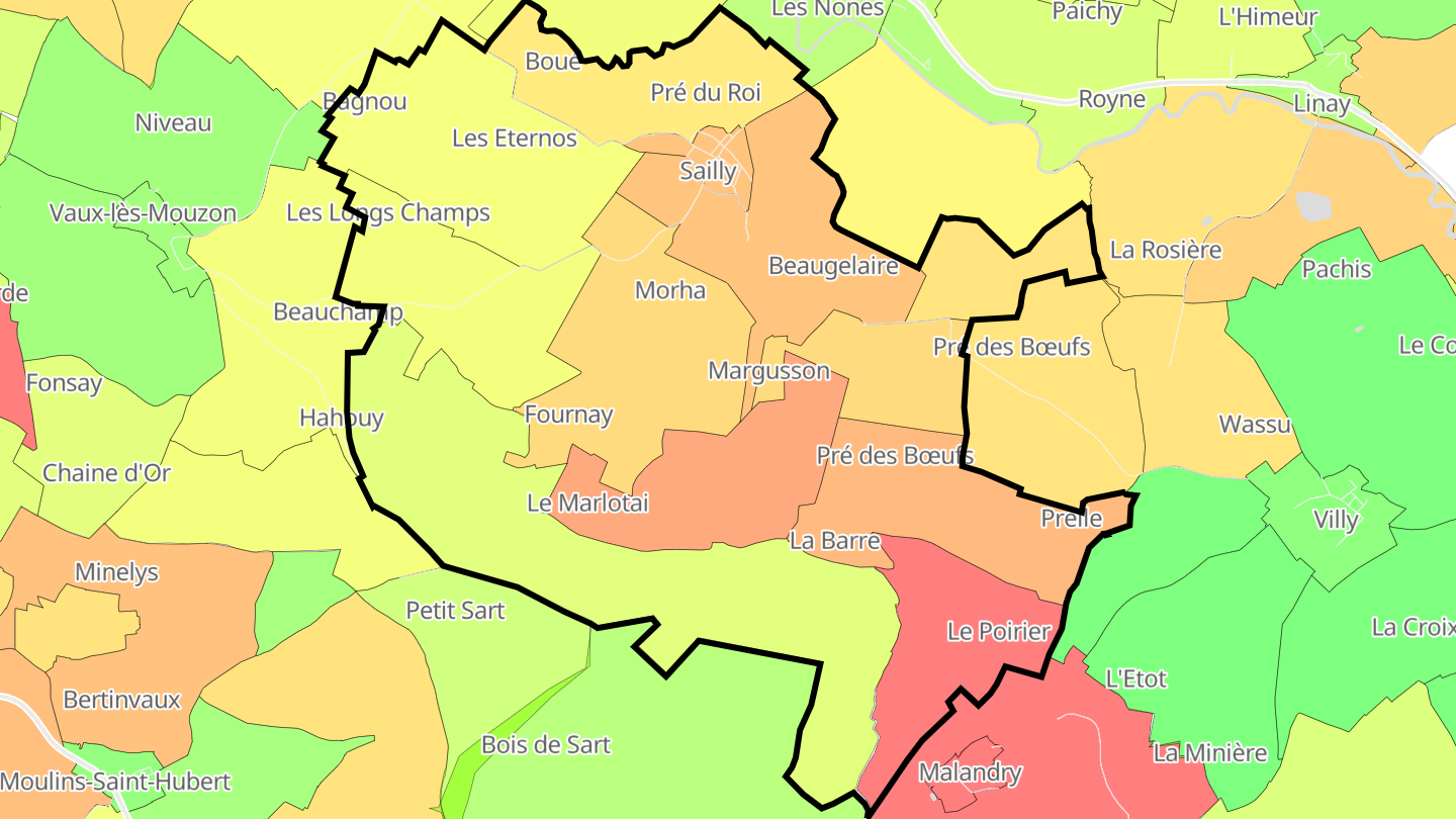 Carte des prix de l'immobilier Sailly