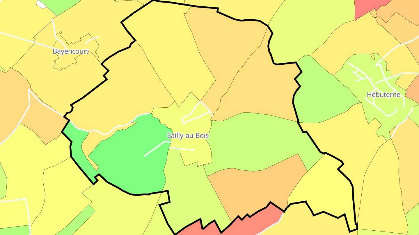 Carte des prix de l'immobilier Sailly-au-Bois