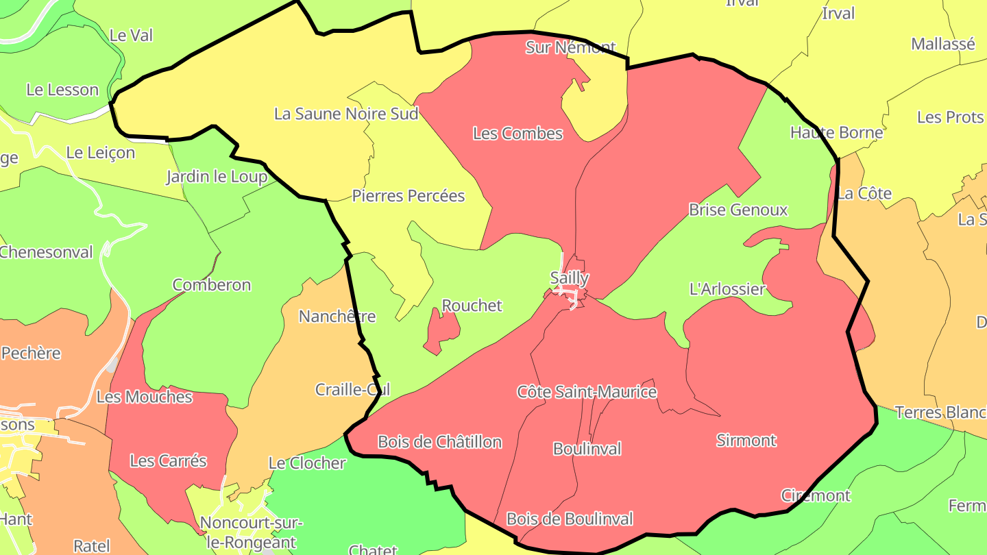 Carte des prix de l'immobilier Sailly