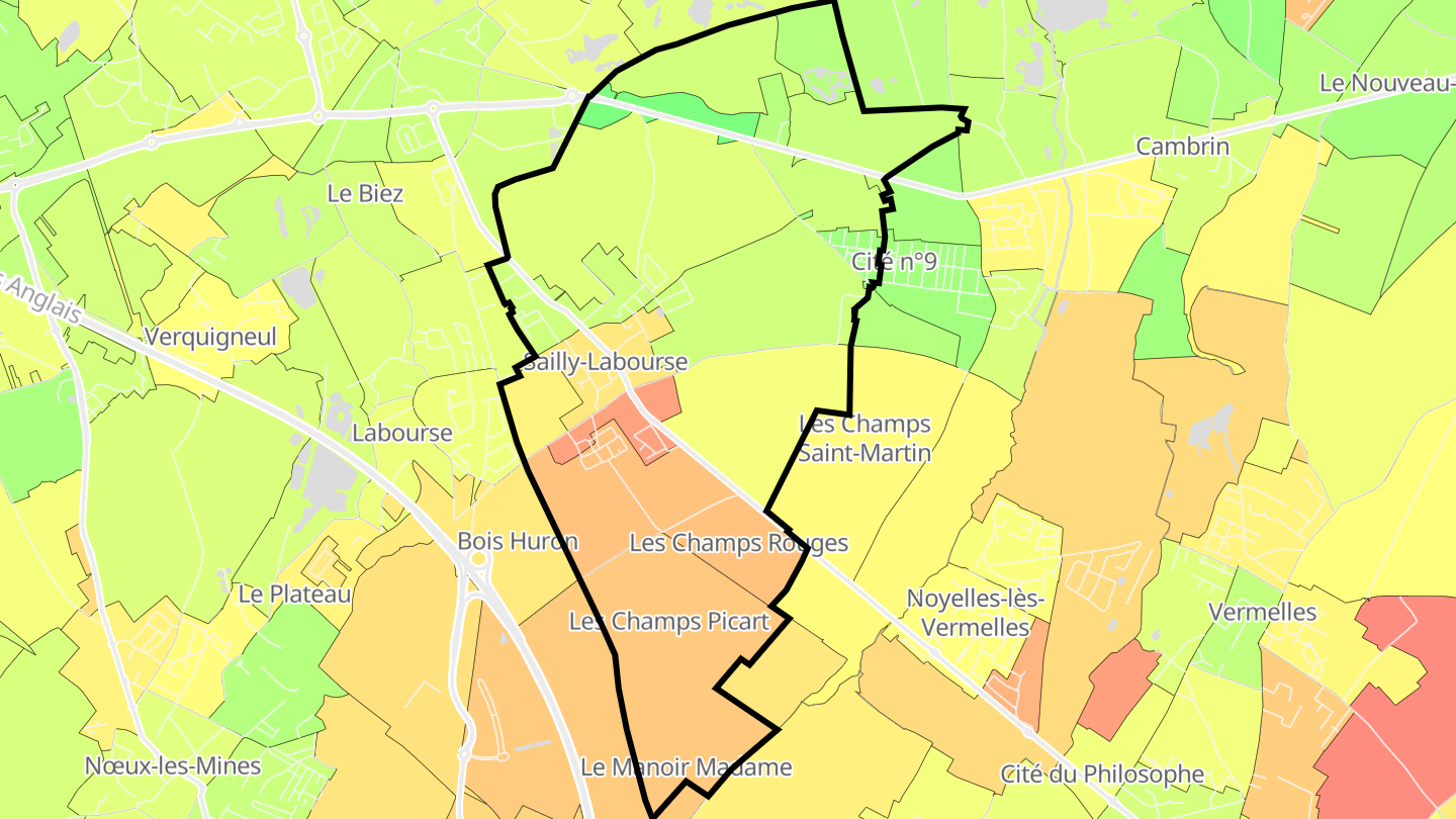 Carte des prix de l'immobilier Sailly-Labourse