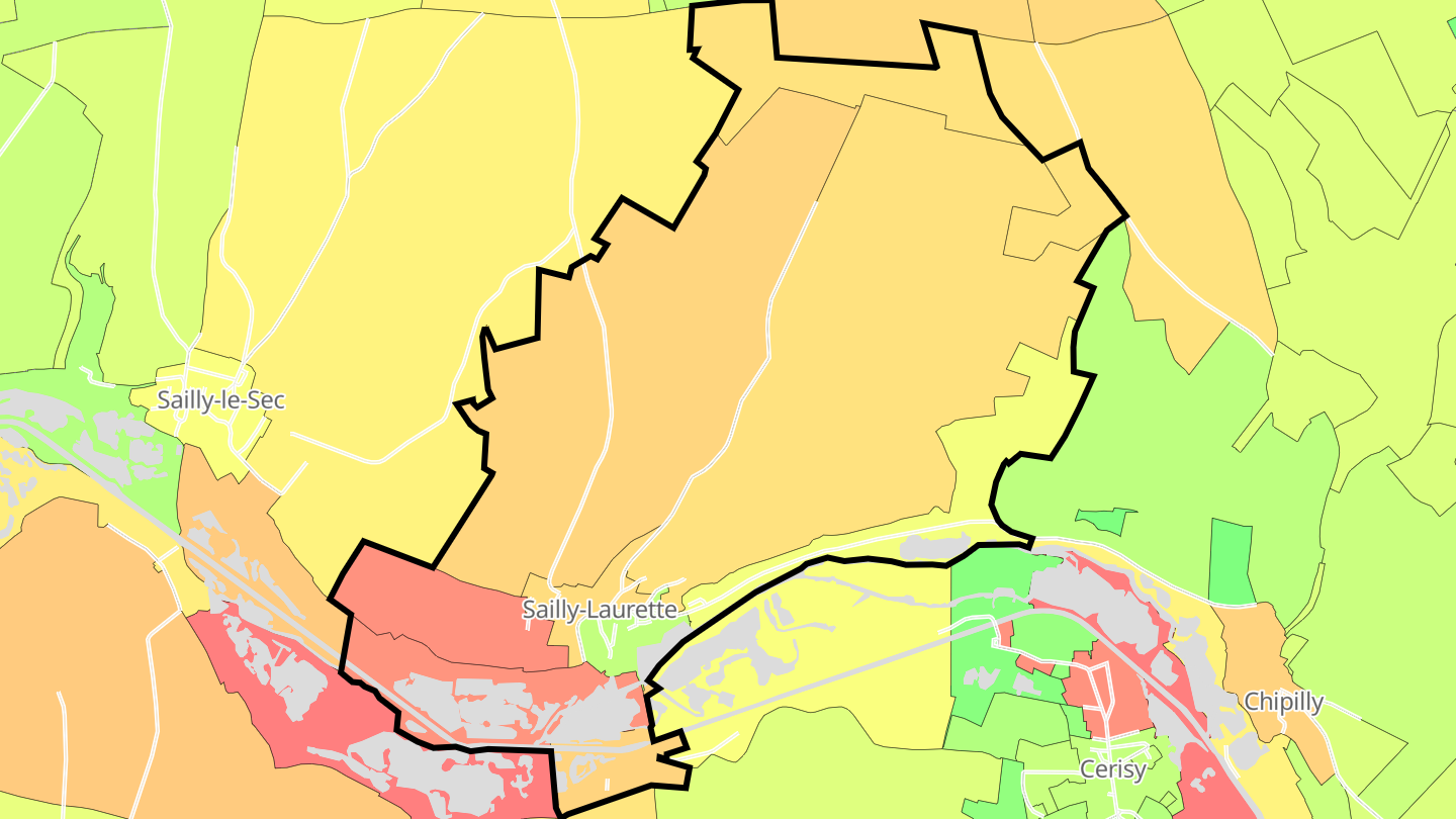 Carte des prix de l'immobilier Sailly-Laurette