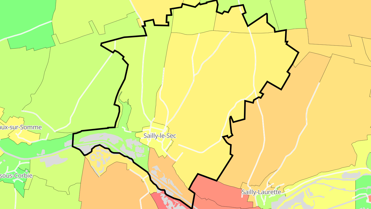 Carte des prix de l'immobilier Sailly-le-Sec