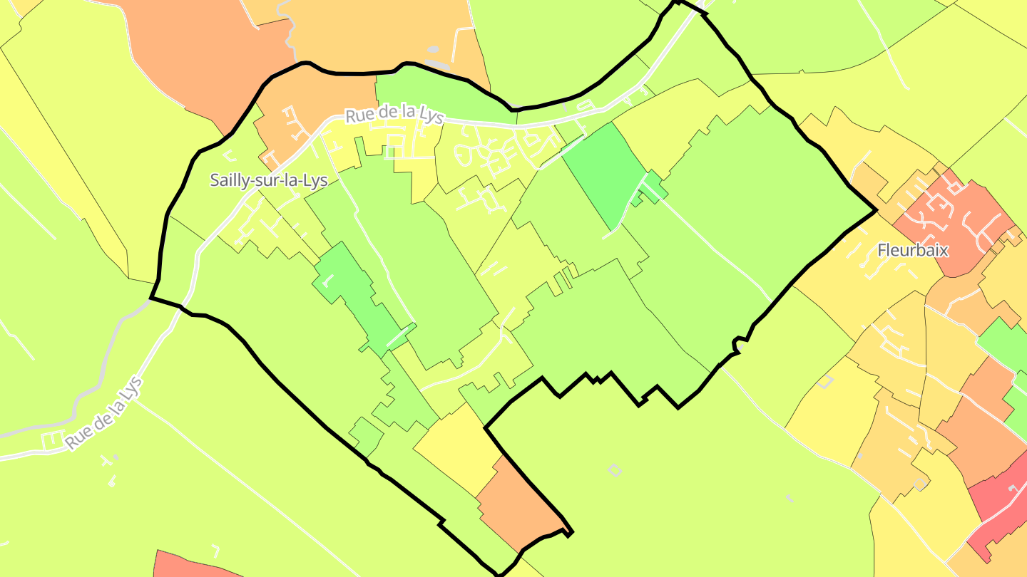 Carte des prix de l'immobilier Sailly-sur-la-Lys