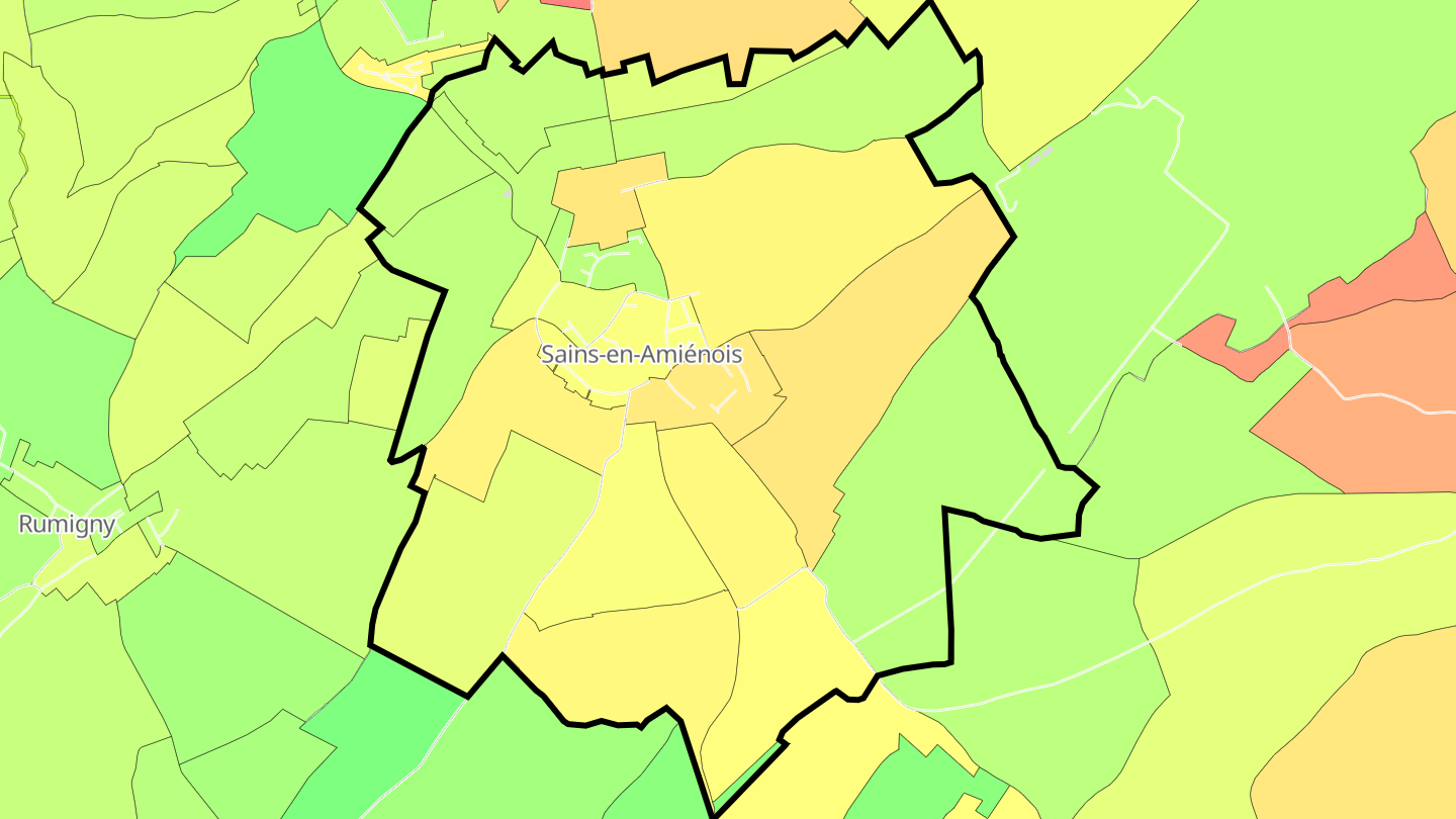 Carte des prix de l'immobilier Sains-en-Amiénois