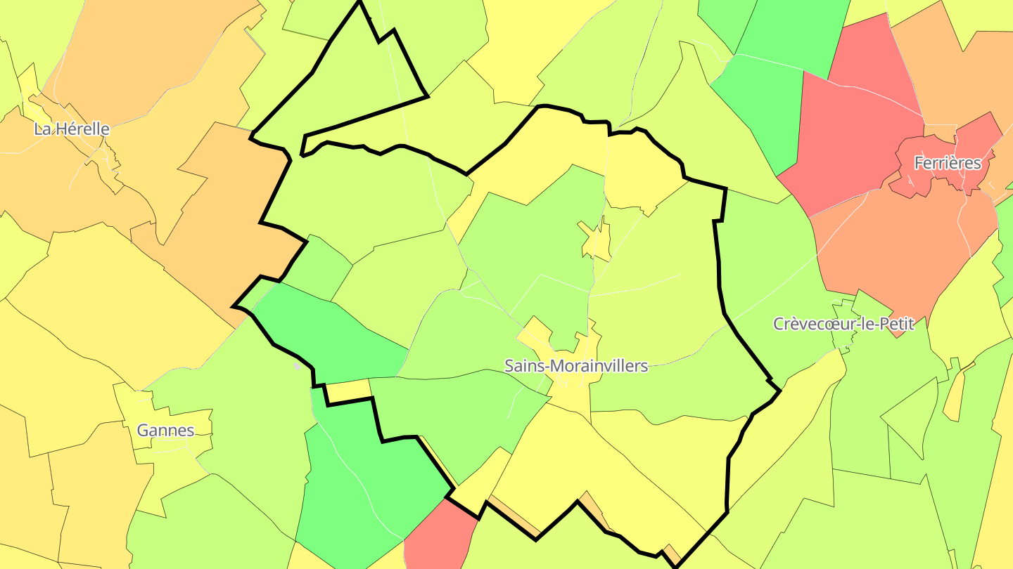 Carte des prix de l'immobilier Sains-Morainvillers