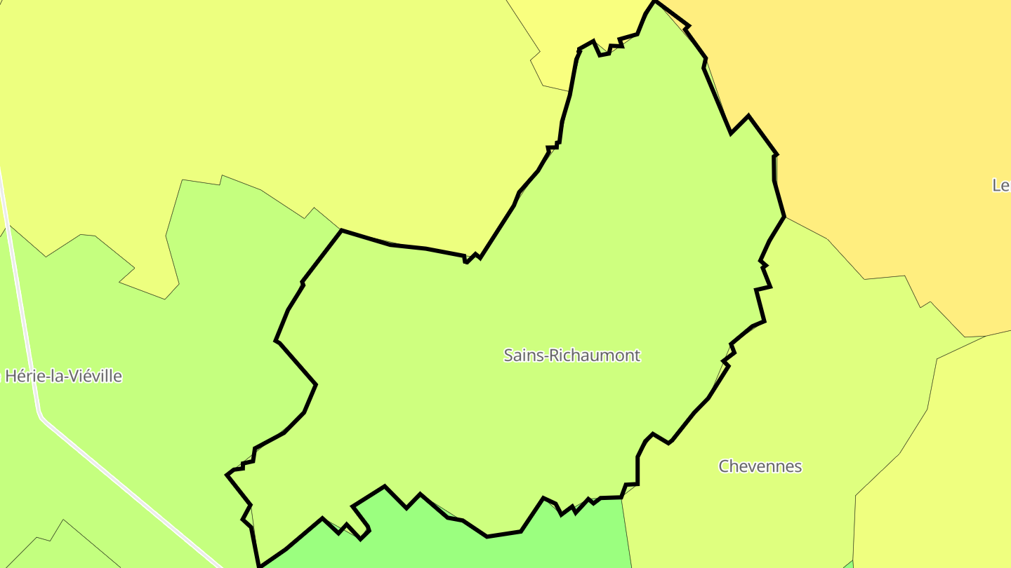 Carte des prix de l'immobilier Sains-Richaumont