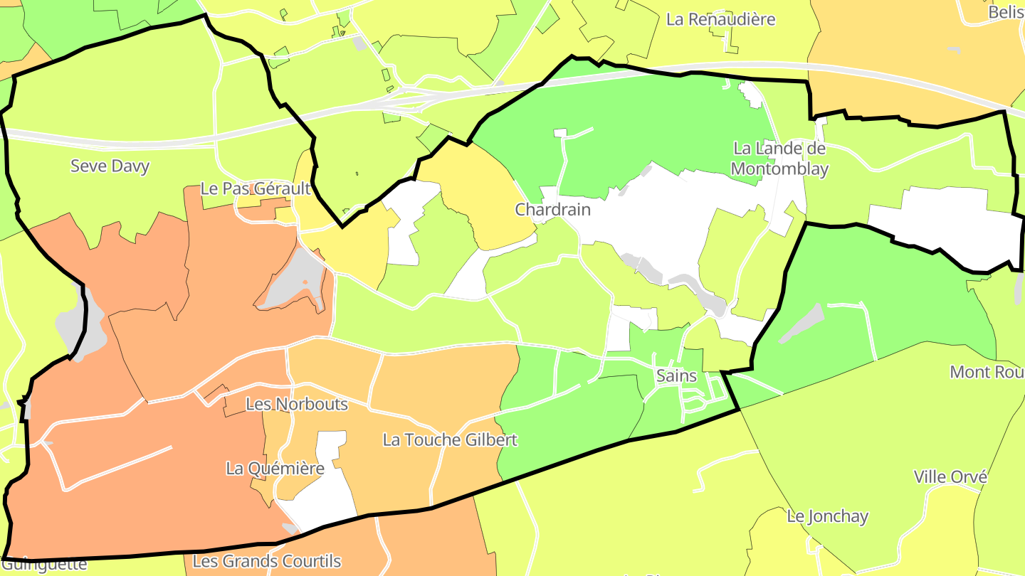 Carte des prix de l'immobilier Sains