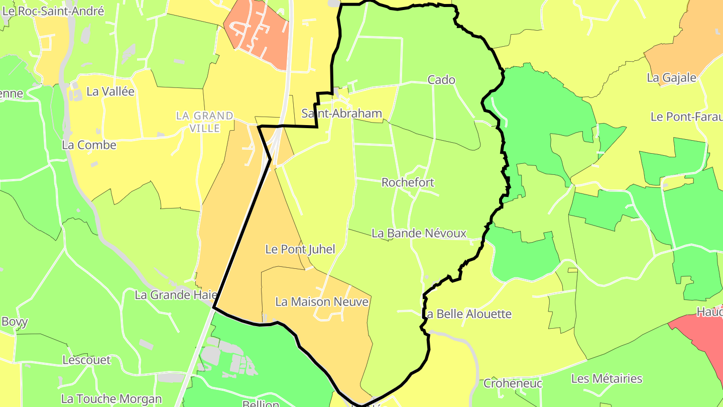 Carte des prix de l'immobilier Saint-Abraham