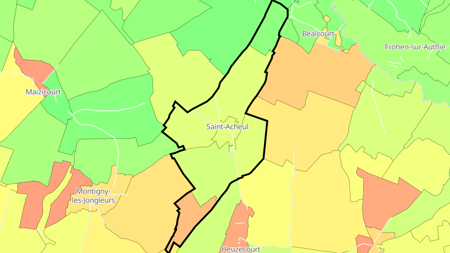 Carte des prix de l'immobilier Saint-Acheul