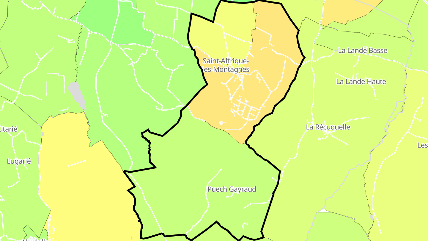 Carte des prix de l'immobilier Saint-Affrique-les-Montagnes
