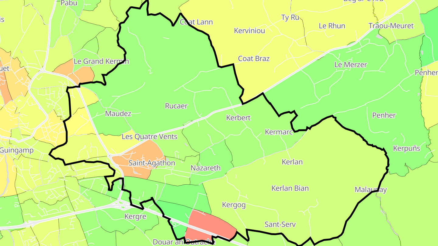 Carte des prix de l'immobilier Saint-Agathon