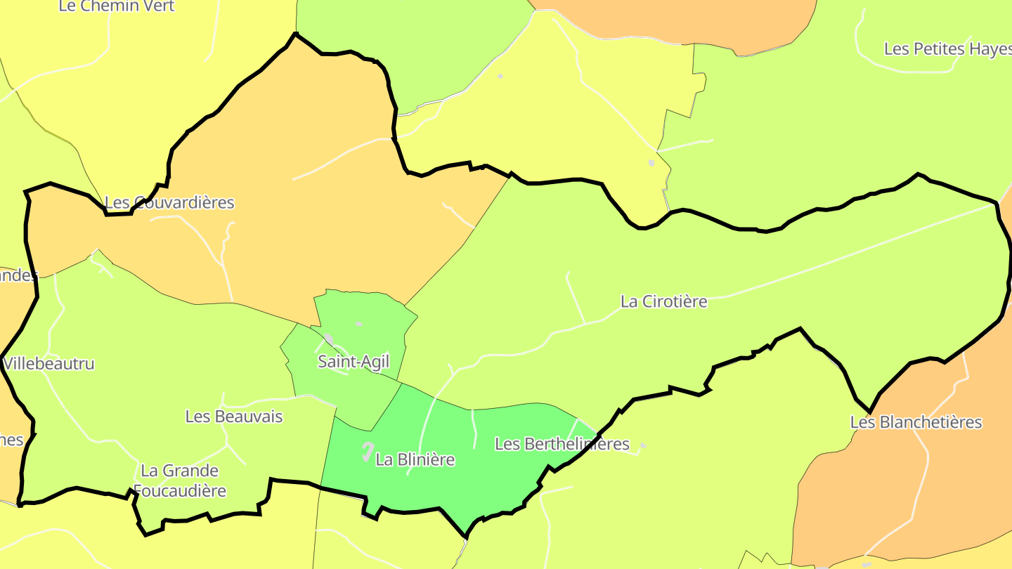Carte des prix de l'immobilier Saint-Agil