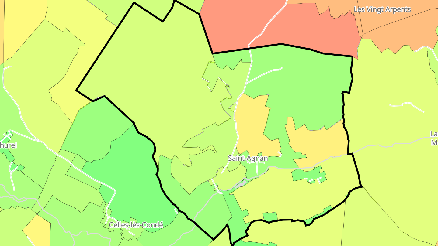 Carte des prix de l'immobilier Saint-Agnan