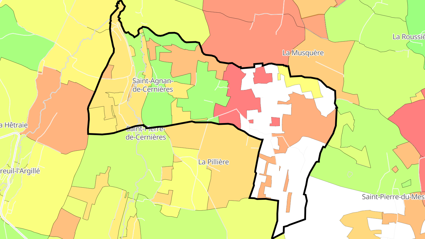 Carte des prix de l'immobilier Saint-Agnan-de-Cernières
