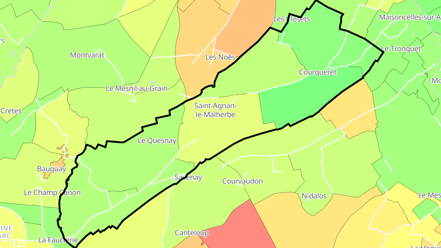Carte des prix de l'immobilier Saint-Agnan-le-Malherbe