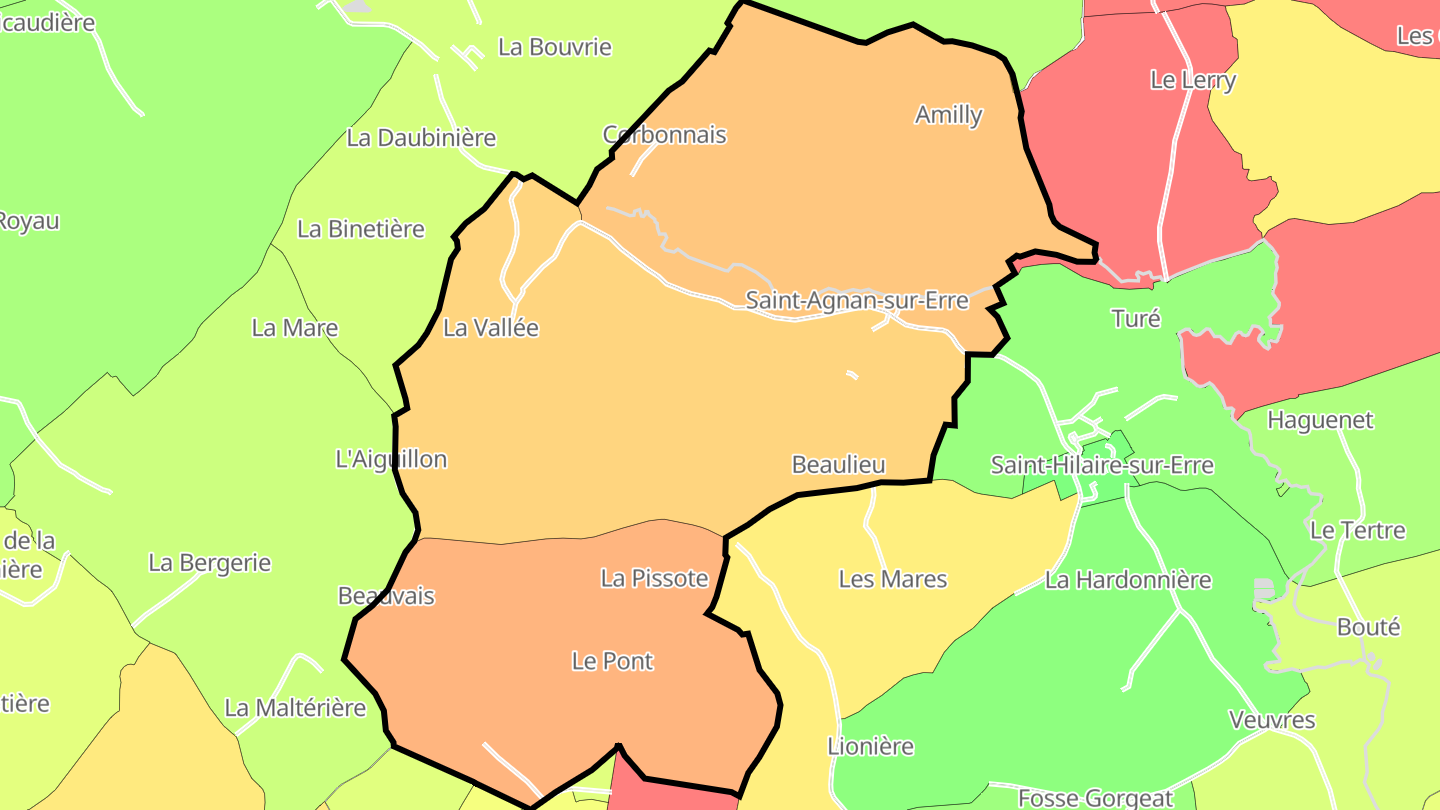 Carte des prix de l'immobilier Saint-Agnan-sur-Erre