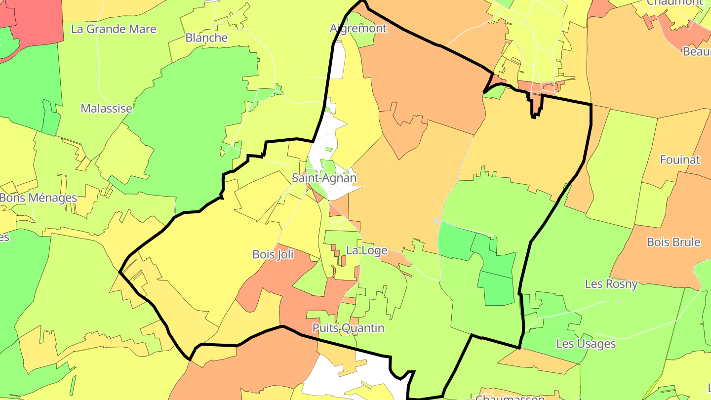 Carte des prix de l'immobilier Saint-Agnan