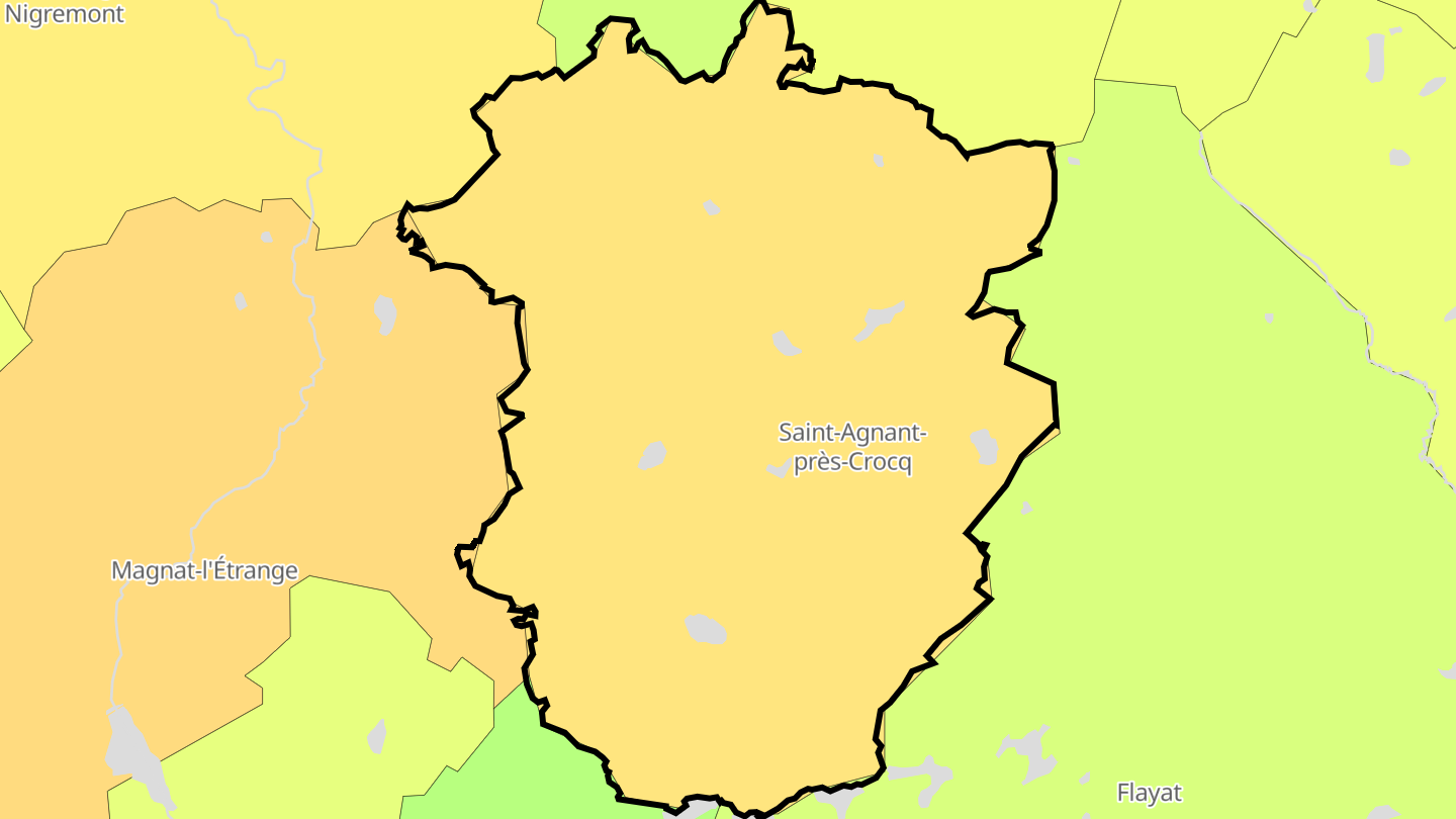 Carte des prix de l'immobilier Saint-Agnant-près-Crocq
