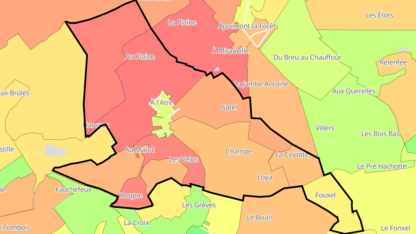 Carte des prix de l'immobilier Saint-Agnant-sous-les-Côtes