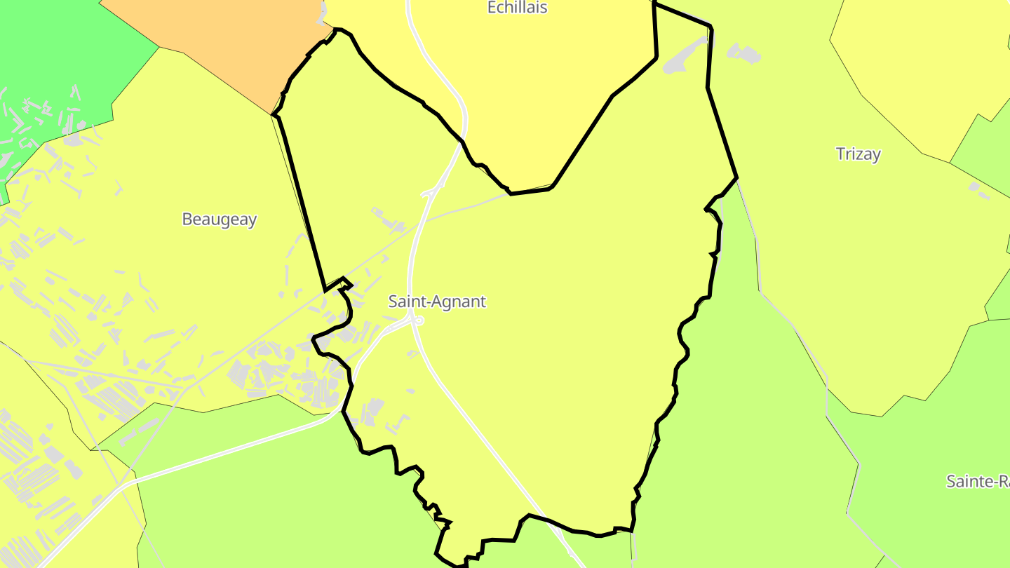 Carte des prix de l'immobilier Saint-Agnant