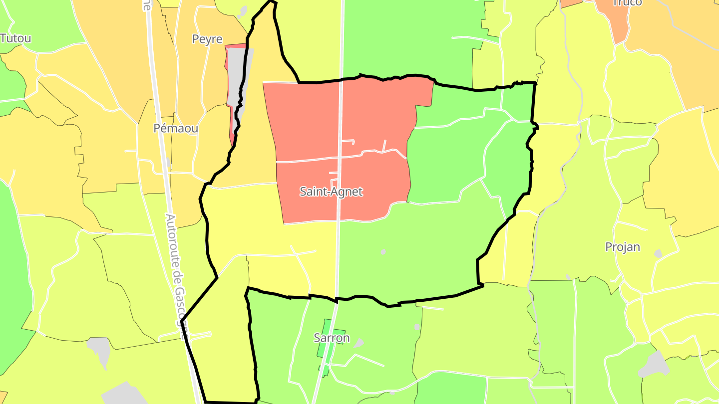 Carte des prix de l'immobilier Saint-Agnet
