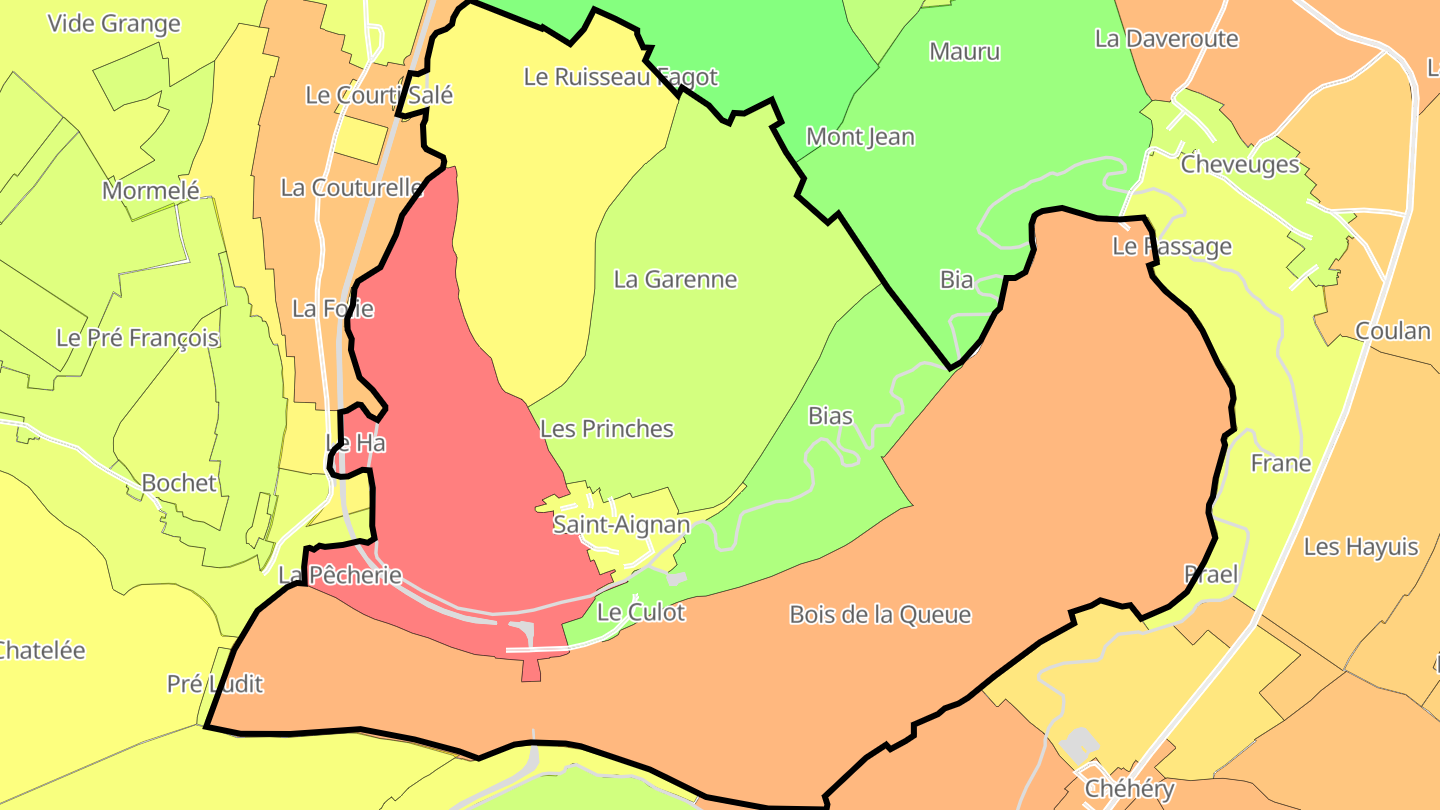 Carte des prix de l'immobilier Saint-Aignan