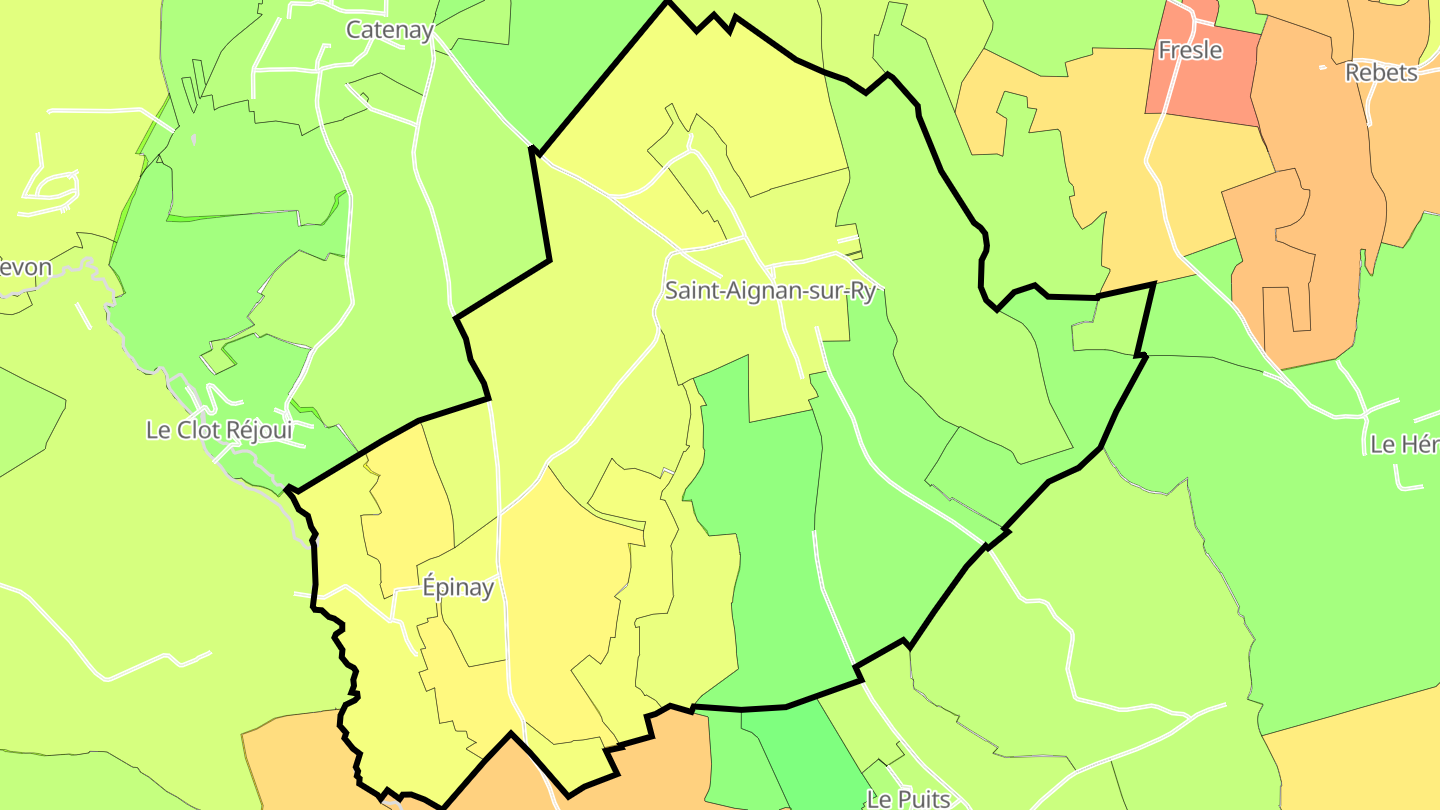 Carte des prix de l'immobilier Saint-Aignan-sur-Ry