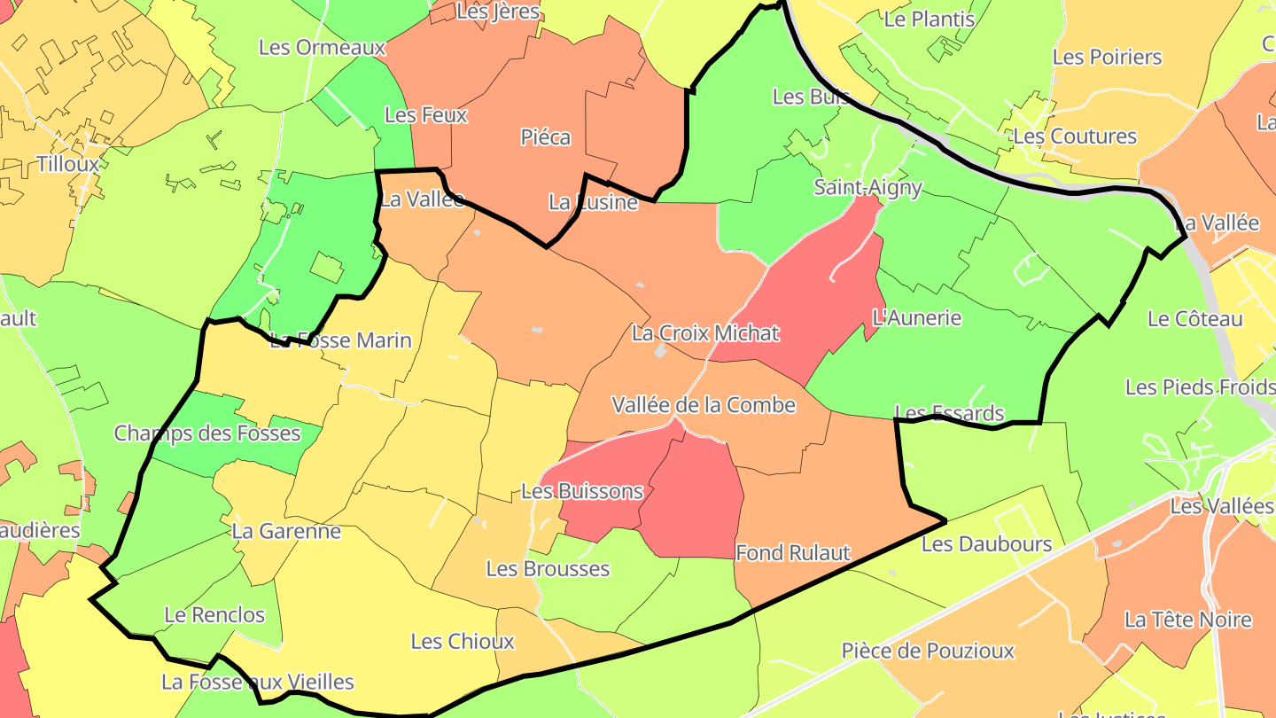 Carte des prix de l'immobilier Saint-Aigny