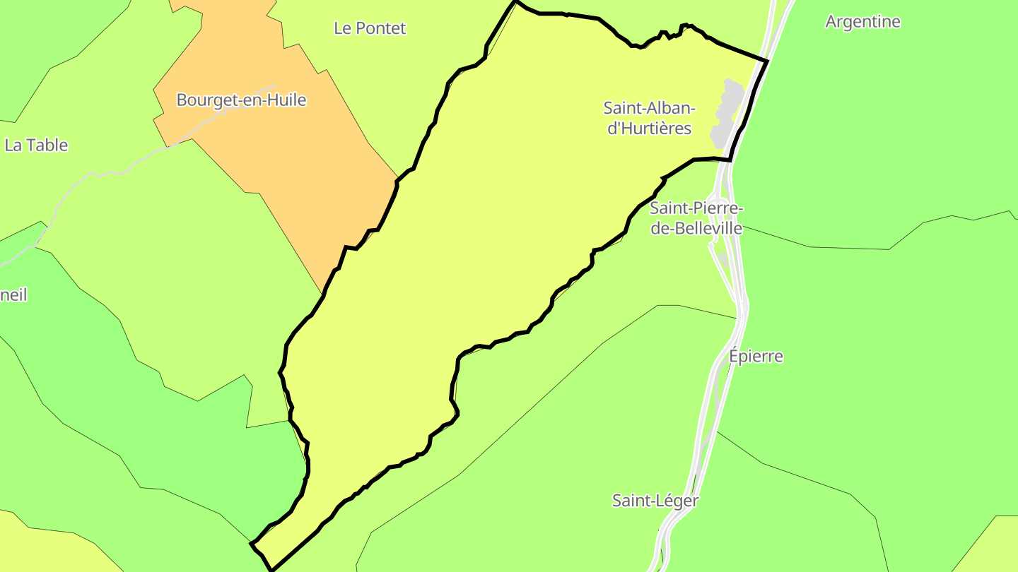 Carte des prix de l'immobilier Saint-Alban-d'Hurtières