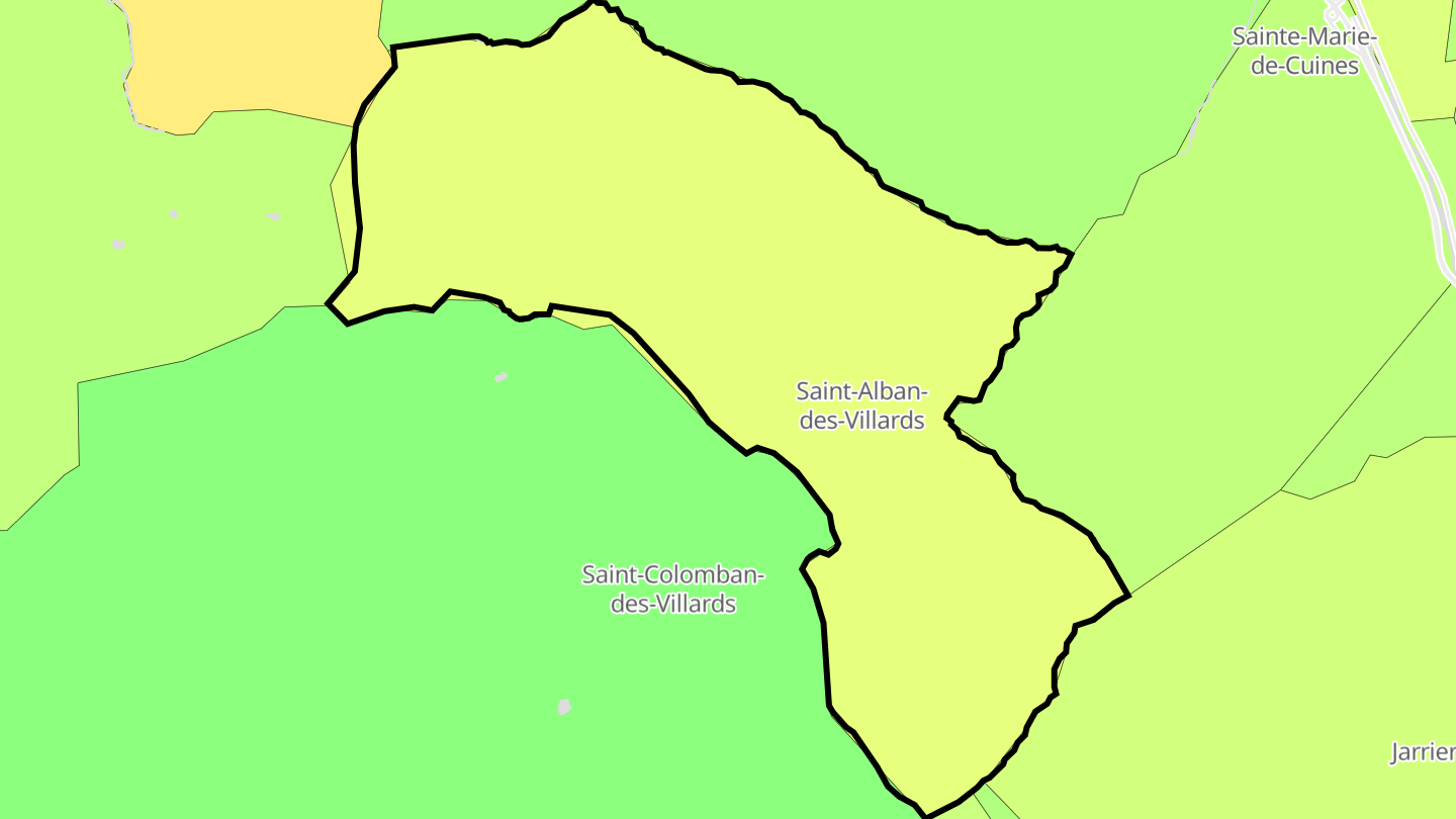 Carte des prix de l'immobilier Saint-Alban-des-Villards